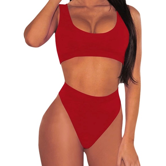 Amazon Other - Red High Waist Swimsuit